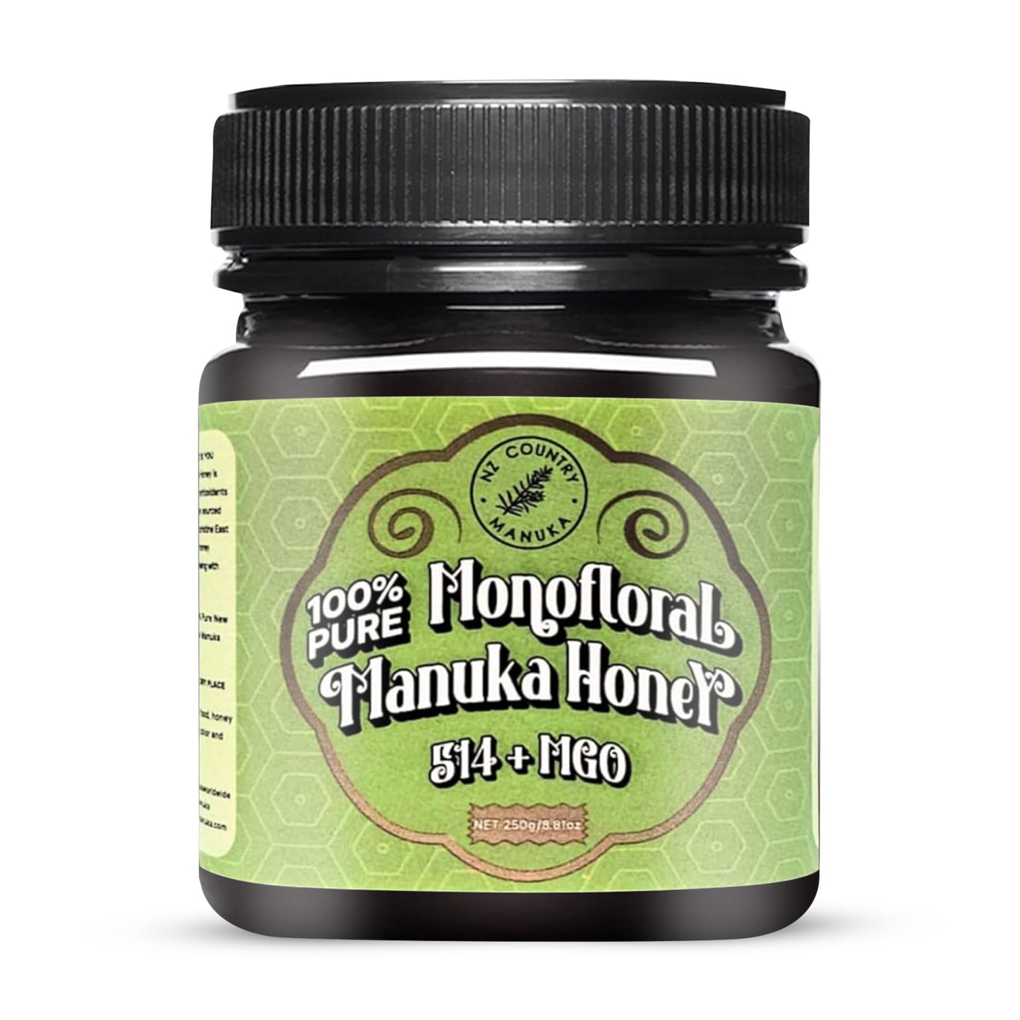 NZ Country Manuka 100% Pure Monofloral Honey MGO 514+ Unpasteurized 8.88 Fl Oz
