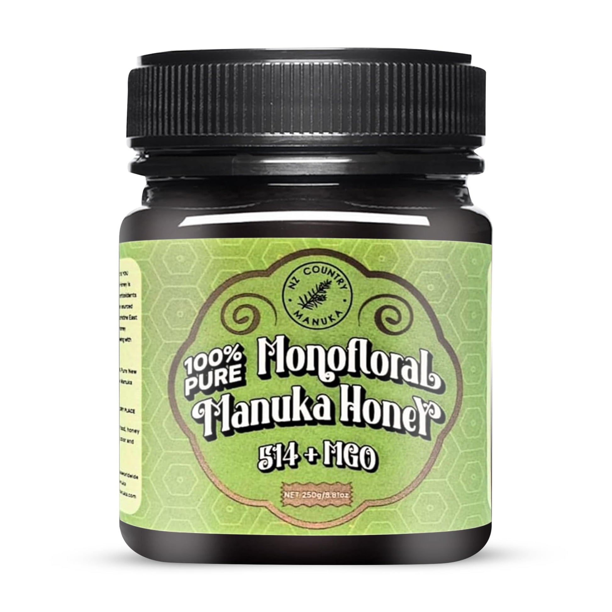NZ Country Manuka 100% Pure Monofloral Honey MGO 514+ Unpasteurized 8.88 Fl Oz