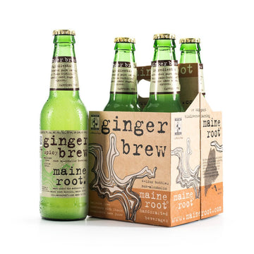 Maine Root Hand Crafted Ginger Brew Soda, 12 fl oz - Pack of 12 Glass Bottles