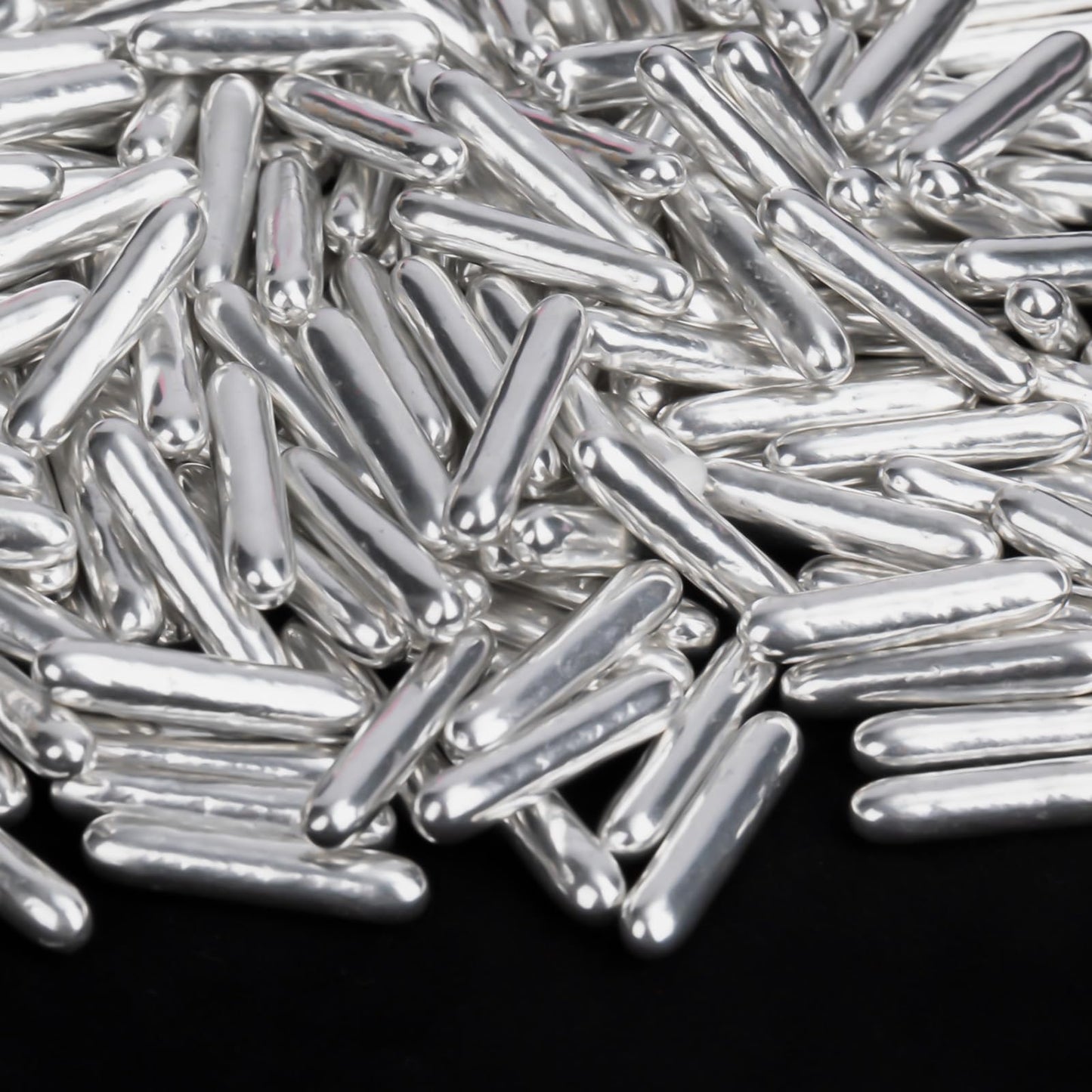 Twisweet Silver Rods Sprinkles, Edible Sugar Sprinkles for Cake Decorating, Candy Rods for Baking Cake Topper Ice Cream Cupcake 