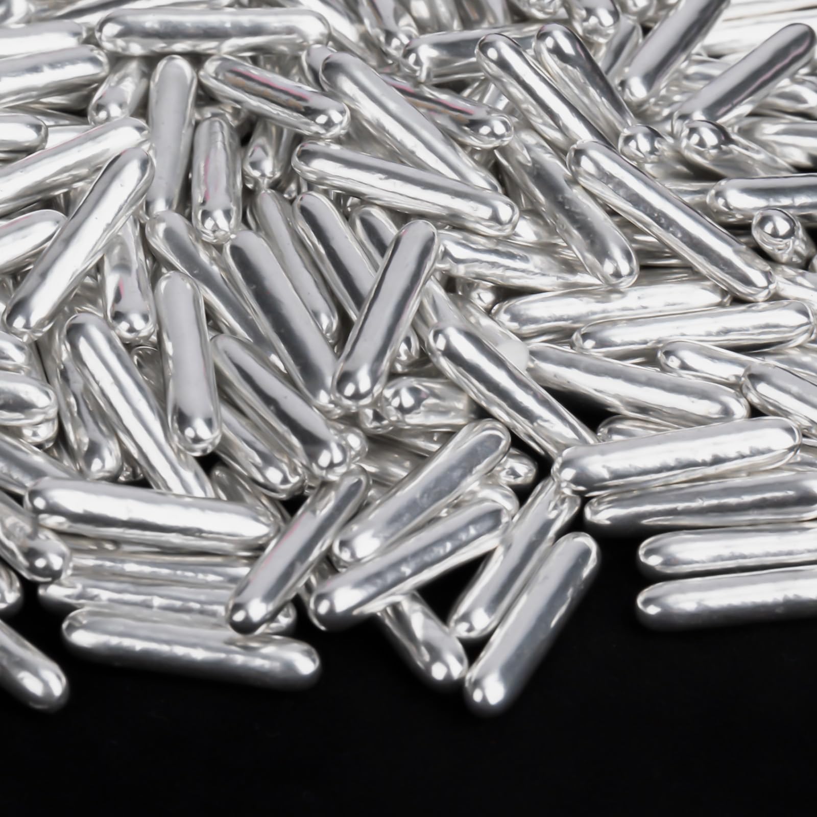 Twisweet Silver Rods Sprinkles, Edible Sugar Sprinkles for Cake Decorating, Candy Rods for Baking Cake Topper Ice Cream Cupcake 