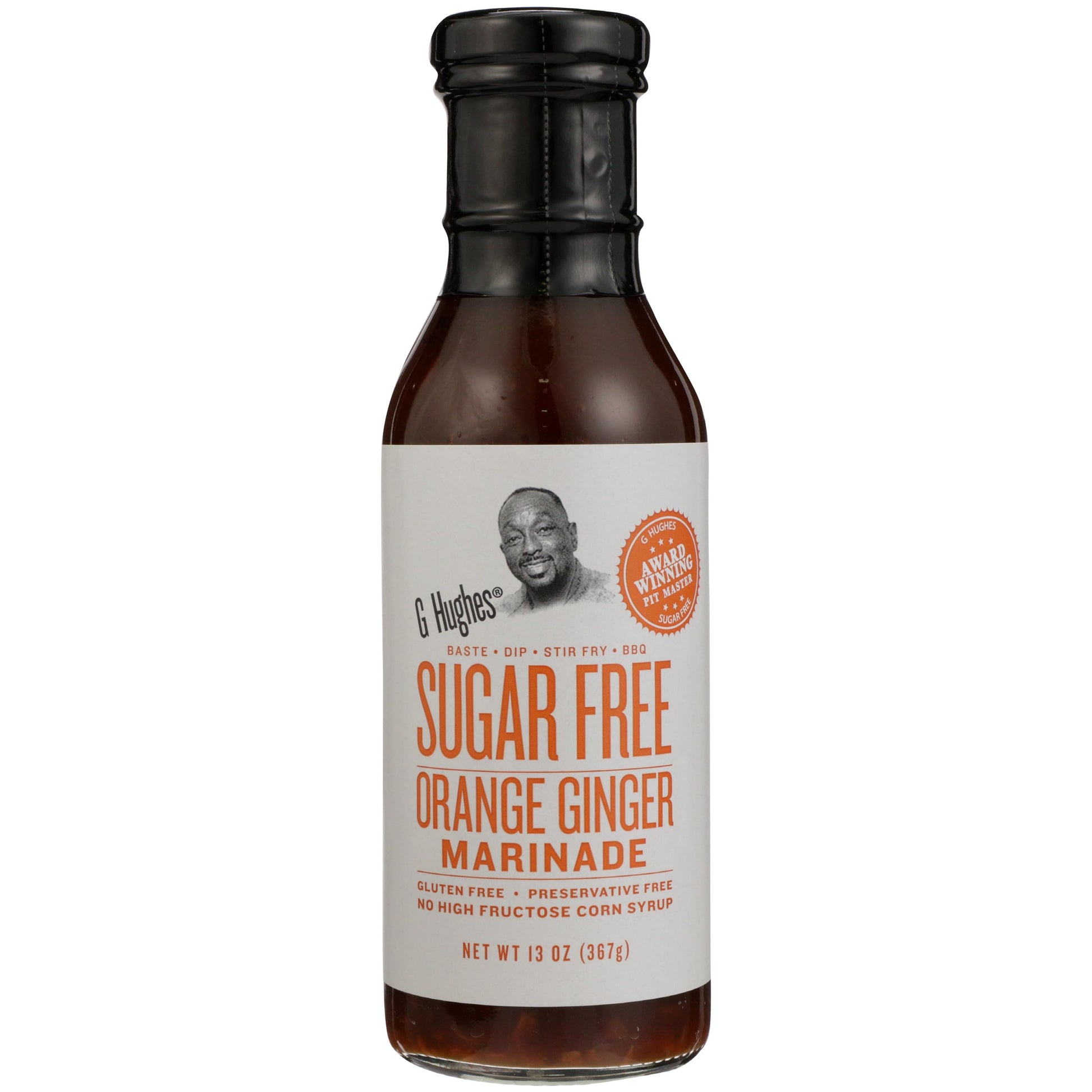 G Hughes Sugar Free Orange Ginger Teriyaki Sauce, No High Fructose Corn Syrup, No Preservatives, Gluten Free, 13 Ounce (Pack of 