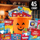Halloween Basket Gift Care Package - 45 Count Snack Bucket Filled with Assorted Candy  Chocolates &  for Trick-or-Treat  Classroom Parties  Office Events & Family Fun