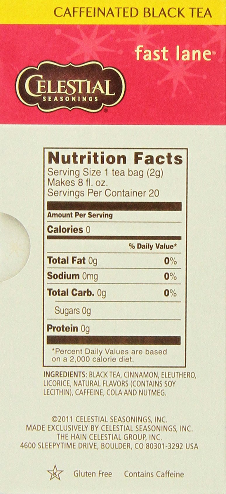 Celestial Seasonings Fast Lane Black Tea, 20 Count, Pack of 6
