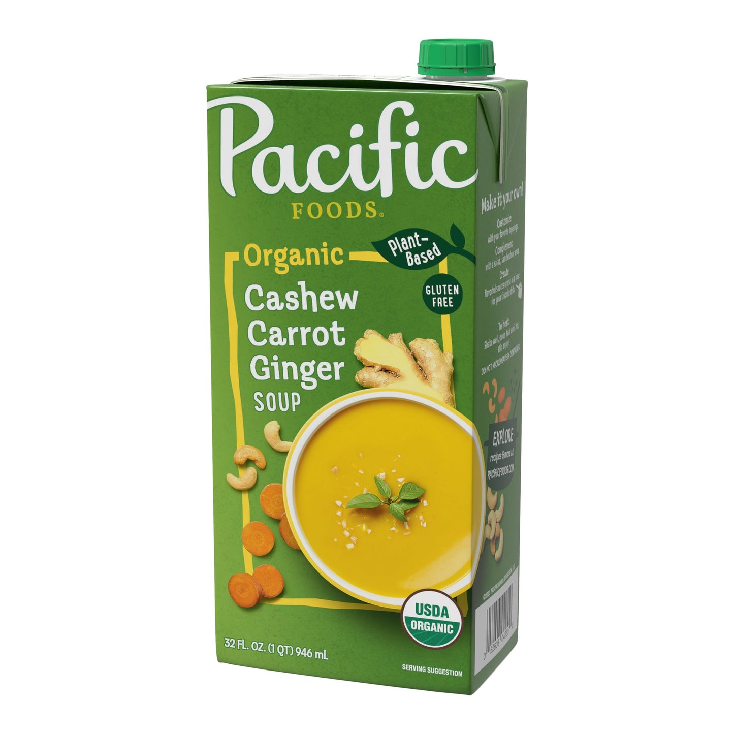 Pacific Foods Organic Cashew Carrot Ginger Soup, 32 oz Carton