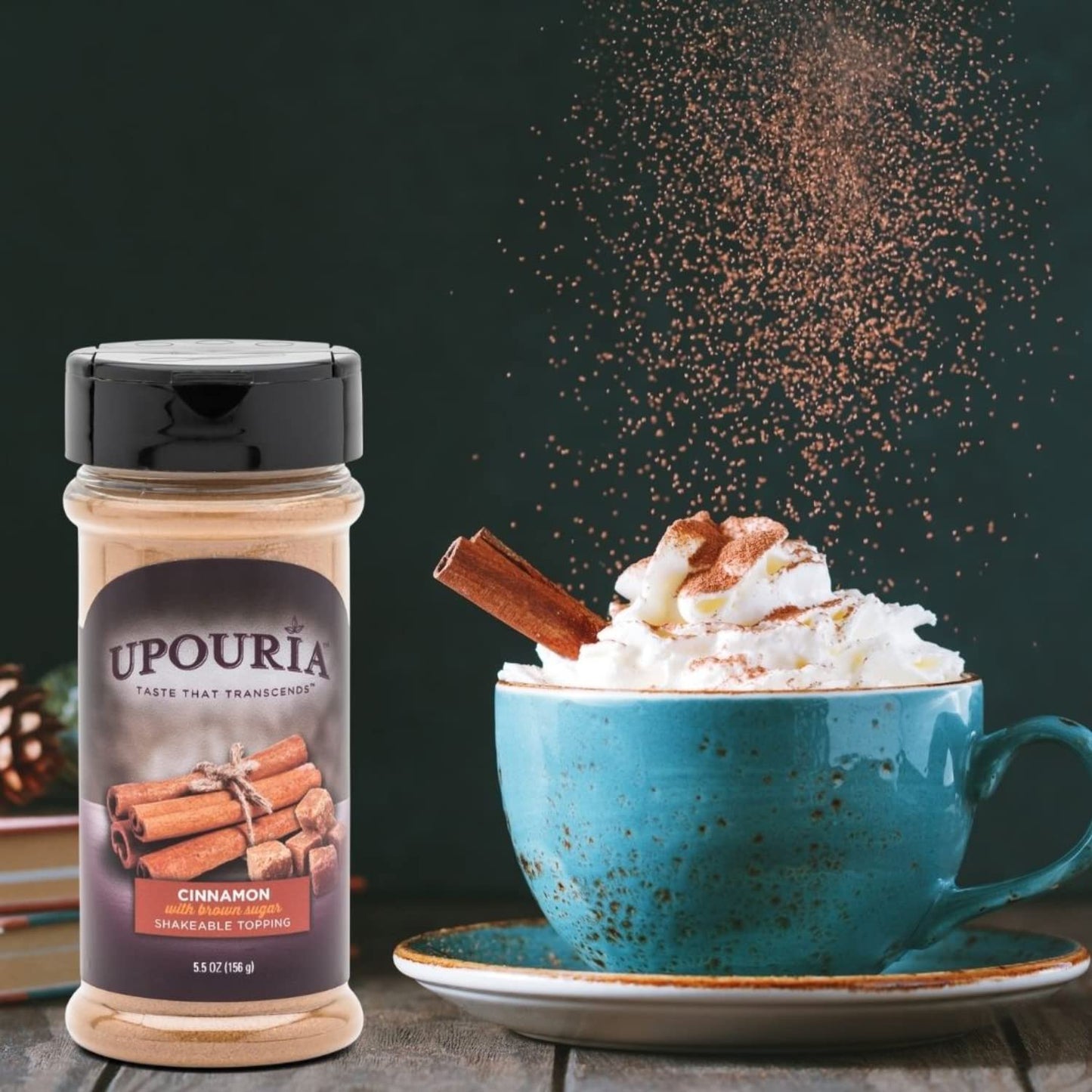 Sunny Sky Upouria Coffee Topping Variety Pack - Chocolate, Cookies N Cream, French Vanilla and Cinnamon with Brown Sugar - 5.5 O