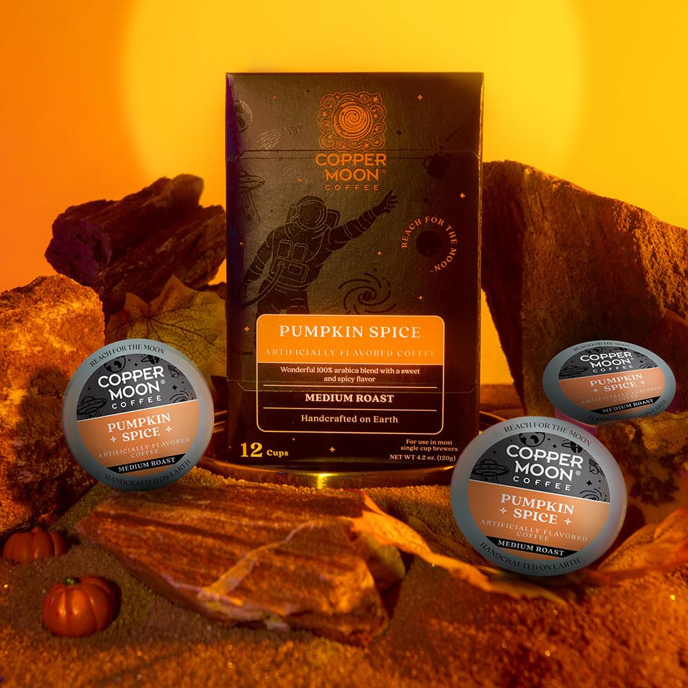 Copper Moon Pumpkin Spice Coffee Pods for Keurig, Medium Roast, 12 Count, COMINHKG109049