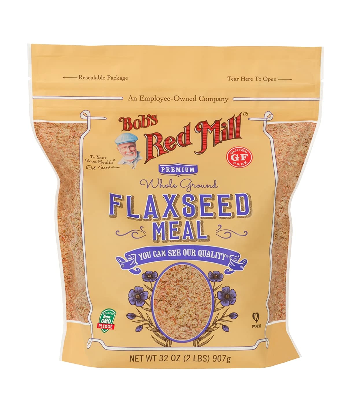 Bobs Red Mill Flaxseed Meal, 32 Ounce, 100% Ground Flaxseed, Non-GMO, Gluten-Free