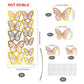 Set Of 66 Pack Purple Gold Cupcake Toppers Mixed Size&Colour 3D Butterfly Cake Picks Decorations With Dot Glue And Support Stick