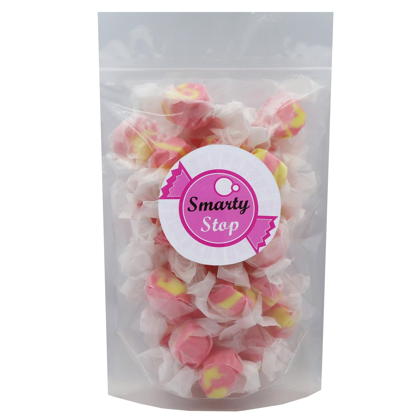 Gourmet Soft And Chewy Salt Water Taffy Candy - Individually Wrapped - Bulk Bag (Strawberry Banana, 1 Pound (Pack Of 1))
