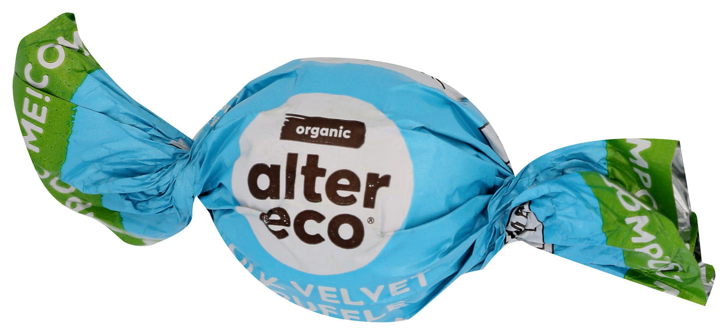 Alter Eco Dark Chocolate Truffles, 39% Pure Cocoa, Fair Trade, Organic, Gluten Free, 60 ct Box, Brown, Model 127801