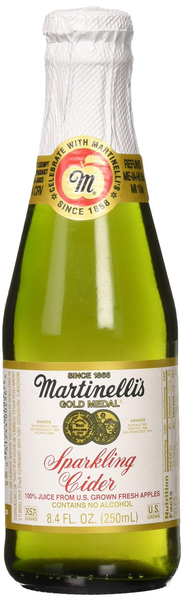 Martinellis Sparkling Apple Cider, 8.4 fl. oz. (Pack of 12), Non-Alcoholic, Refreshing Beverage, Great for Celebrations