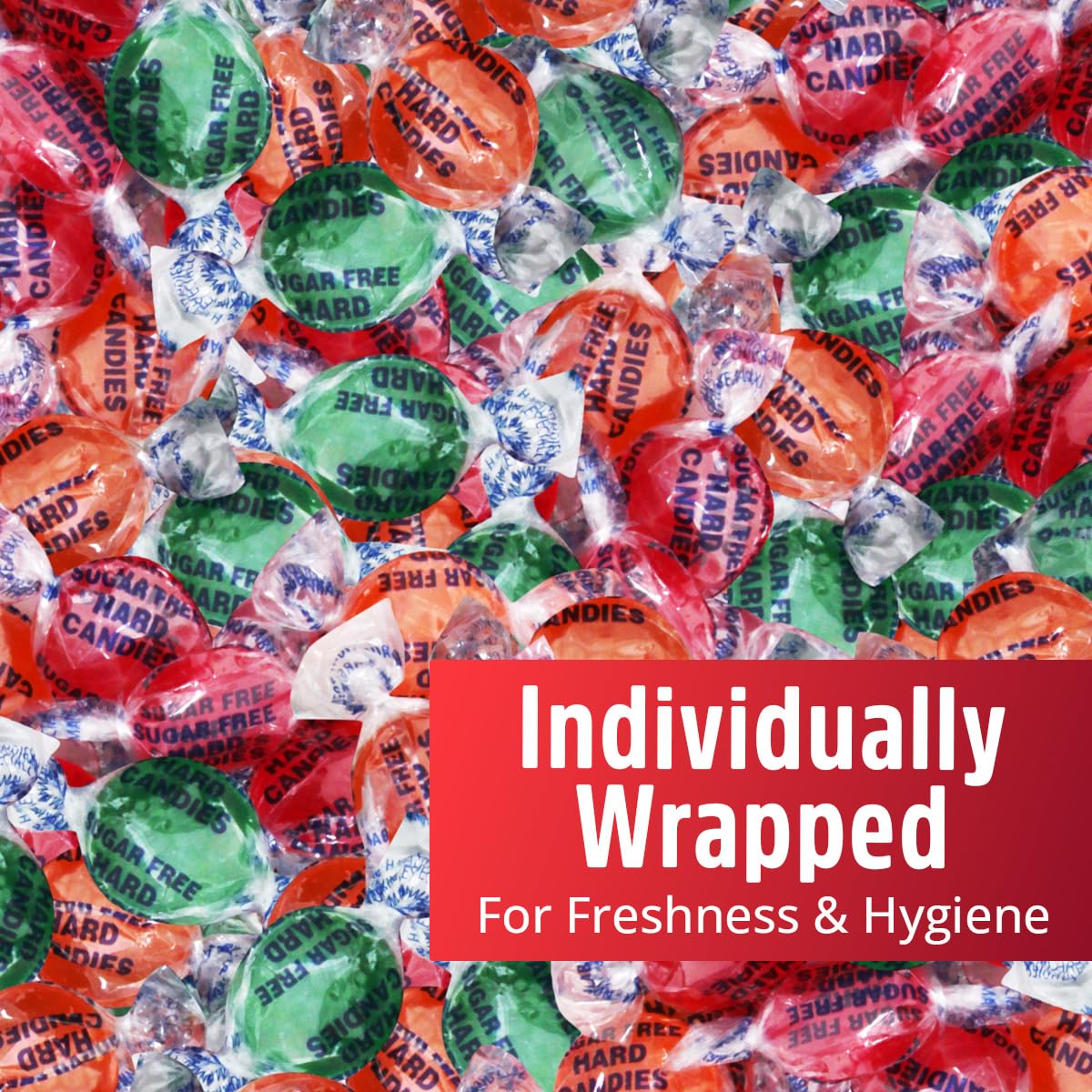 SWEETSIDE CANDY CO. Sugar Free Hard Candy - Assorted Flavors, 2lb Pack, Individually Wrapped for Parties, Office  , and Gift Assortments