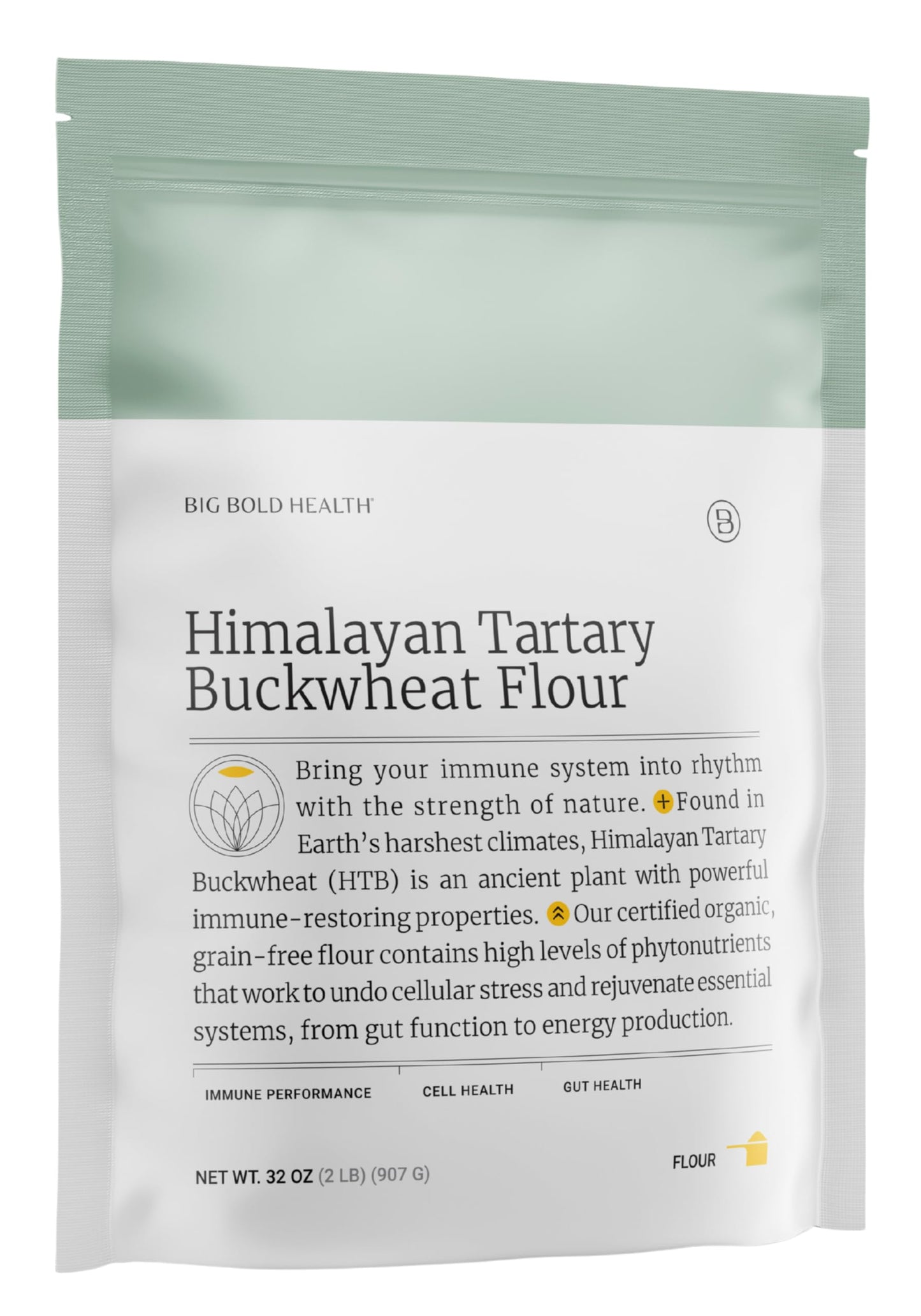 BIG BOLD HEALTH Himalayan Tartary Buckwheat Organic Gluten Free Flour | 100+ Immune-Active Nutrients | 100% USDA Organic Grain-F