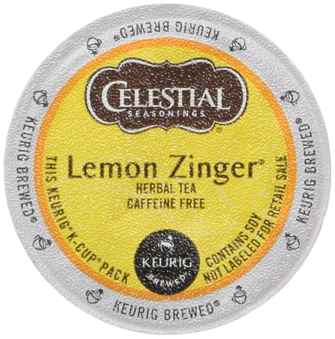 Celestial Seasonings Lemon Zinger Herbal Tea K-Cup Portion Pack, 24 Count (Pack of 2)