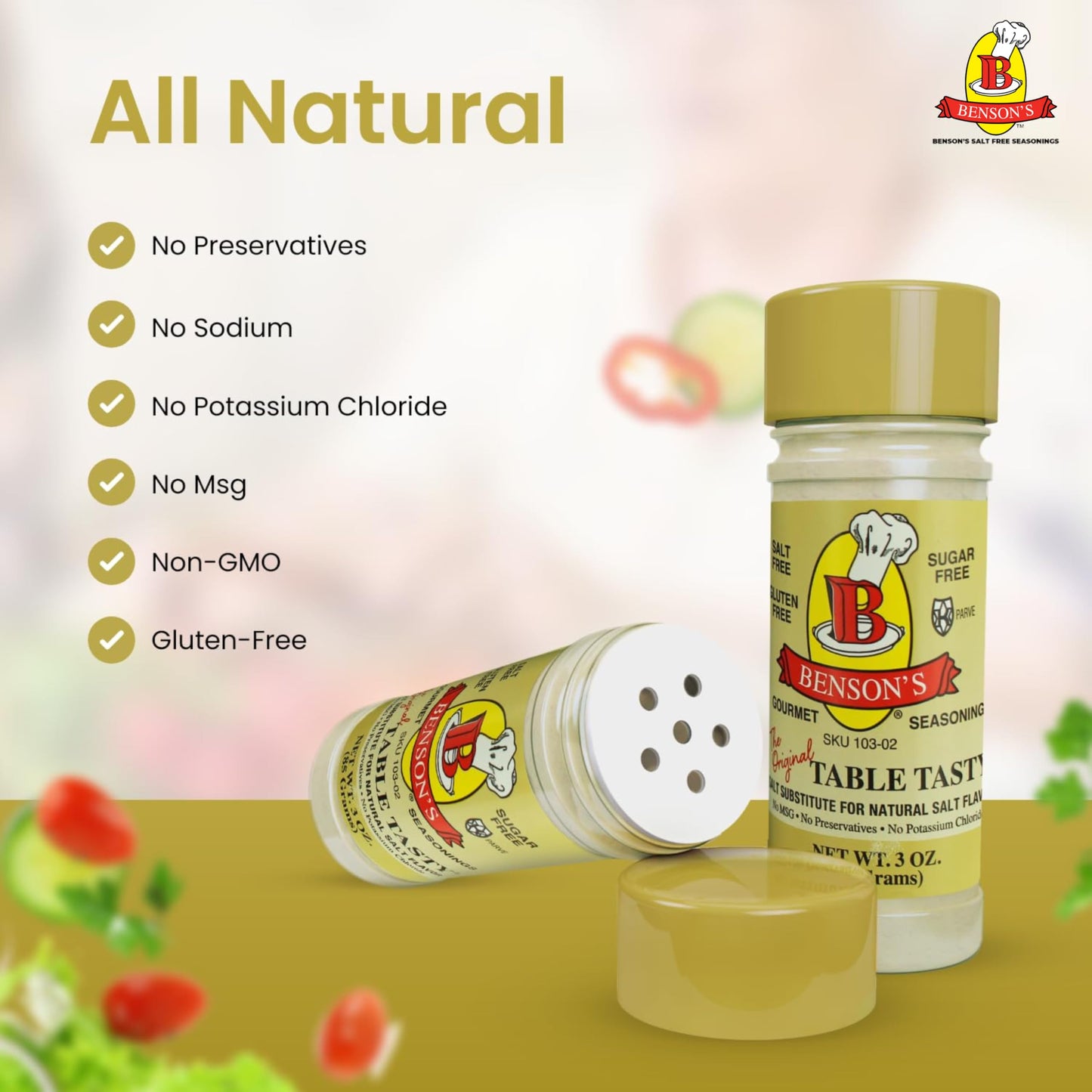 Bensons Gourmet Seasonings Table Tasty Salt Substitute, Salt-Free Popcorn Seasoning, 16 Ounce Bag, Gluten Free