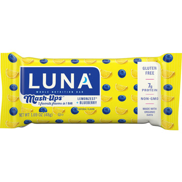 Luna Mash-Ups - Lemonzest + Blueberry Flavor - Gluten-Free - Non-Gmo - 7-9G Protein - Made With Organic Oats - Low Glycemic - Wh