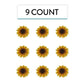 Global Sugar Art Sunflower Sugar Cake Flowers, 3 Count, Yellow