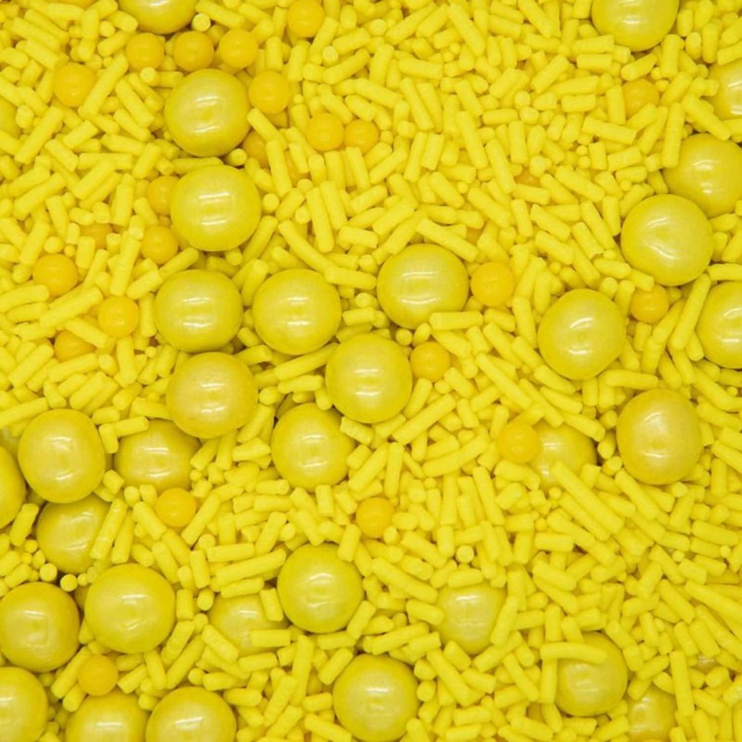 Sweets & Treats Boutique Yellow Cake Sprinkles - Edible Toppings with Jimmies, Chocolate Balls, and Pearl Sprinkles