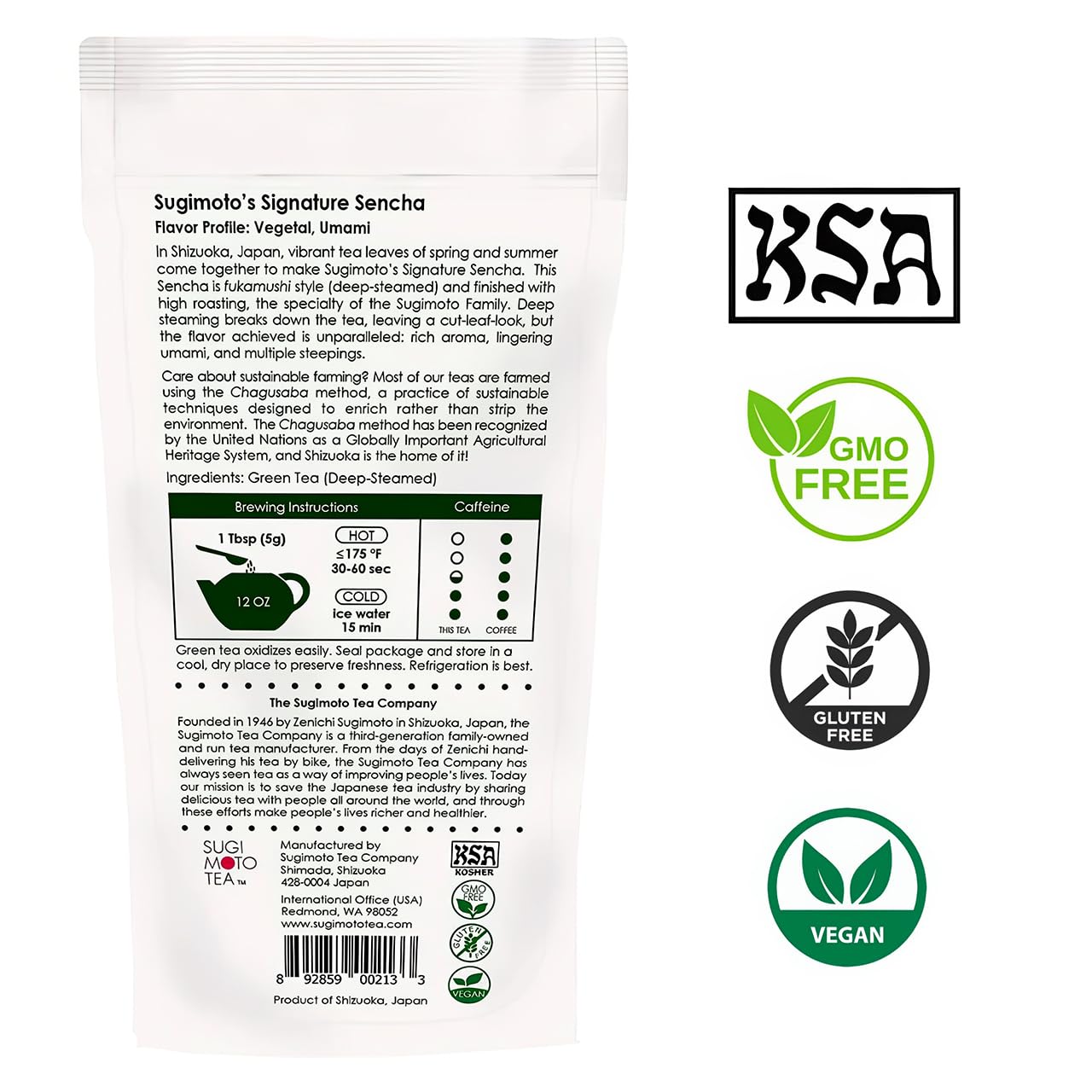 Sugimoto Tea Japanese Green Tea Loose Leaf 3.5 Oz (100 G) Pack Of 1, Traditional Deep Steamed Fukamushi Sencha Teas Made In Shiz