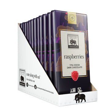 Endangered Species Chocolate Bars (12 Packs) (Dark Chocolate Raspberries (72%))