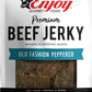 Enjoy Beef Jerky Old Fashion Peppered | 12 Oz (Pack Of 6) | Traditional Style | Usa Made | High Protein | Low Fat | Zero Trans F