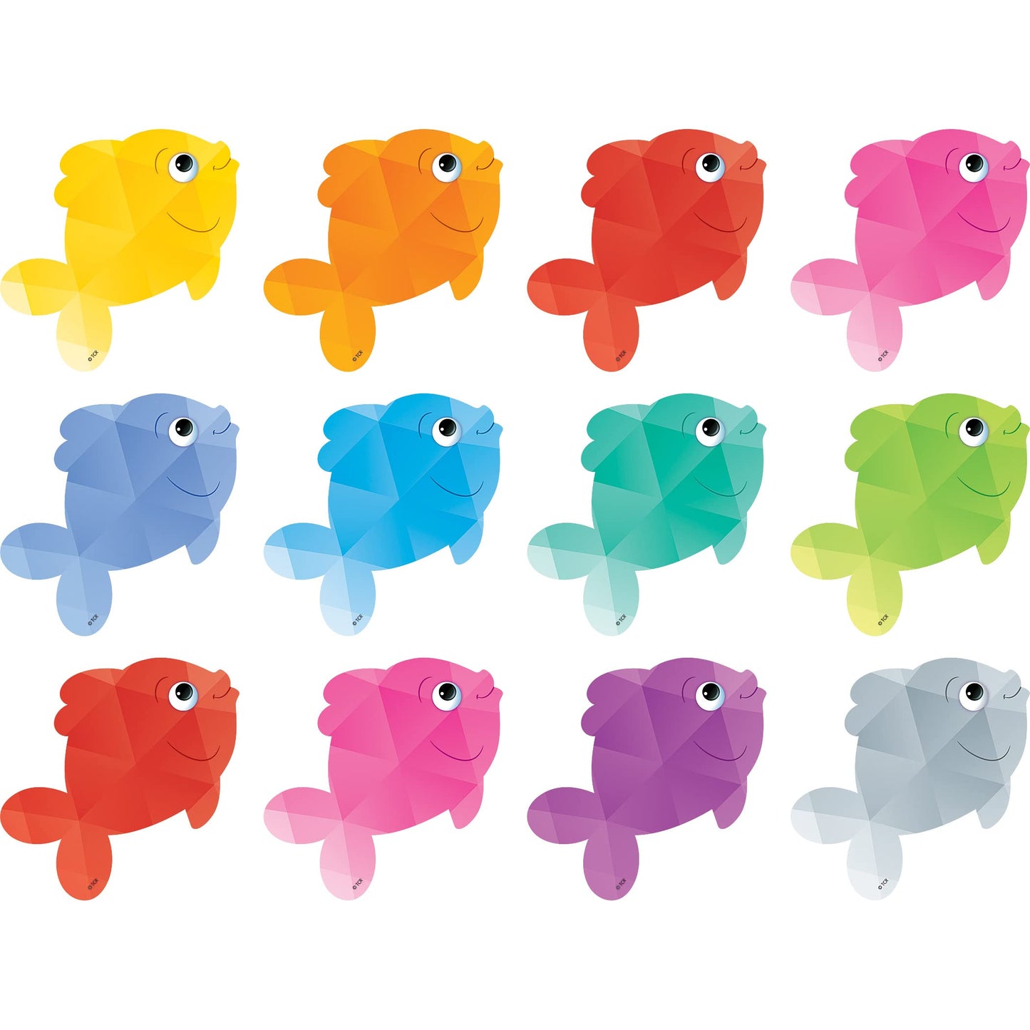 Teacher Created Resources Colorful Fish Mini Accents, 36 Per Pack, 6 Packs