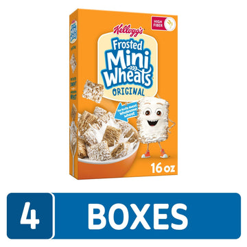 Kellogg's Frosted Mini-Wheats Breakfast Cereal, Kids Cereal, Family Breakfast, Original (4 Boxes)