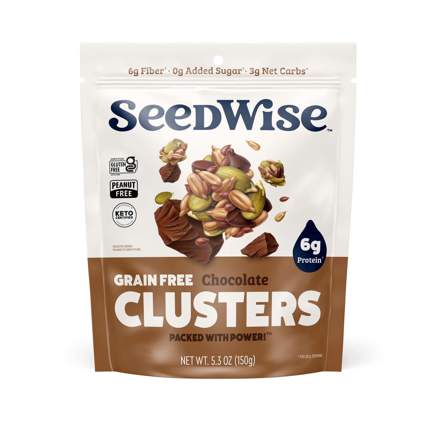 Ozery Bakery Super Seed Crunch Clusters, Chocolate, Plant Based, Vegan, Keto Snack, 5.3 Ounce (Pack Of 3)