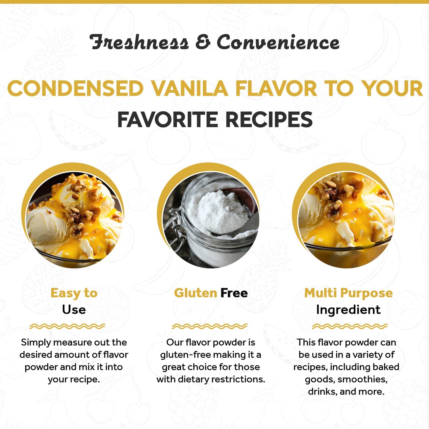 Fanale Premium Condensed Vanilla Bubble Tea Flavoring Powder | Perfect For Baking, Smoothies, Desserts And Drinks | Instant Flav