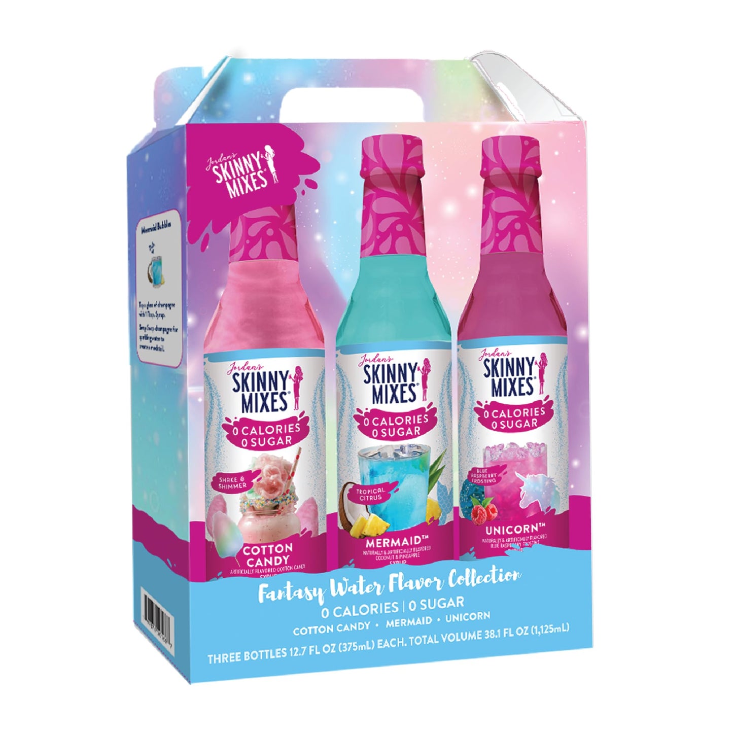 Jordans Skinny Mixes Sugar Free Syrup Trio Sampler Pack - Mermaid  Unicorn & Cotton Candy  As Seen on Watertok  Drink Mix for Iced Tea  Lemonade & More  Zero Calorie  12.6 Fl Oz Each (pack of 3)