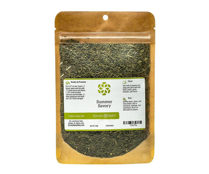 Savory Spice Summer Savory Seasoning - Dried Savory Leaves | Add Summer Savory Herb & Subtle Peppery Flavor to Soups & Stews (1/