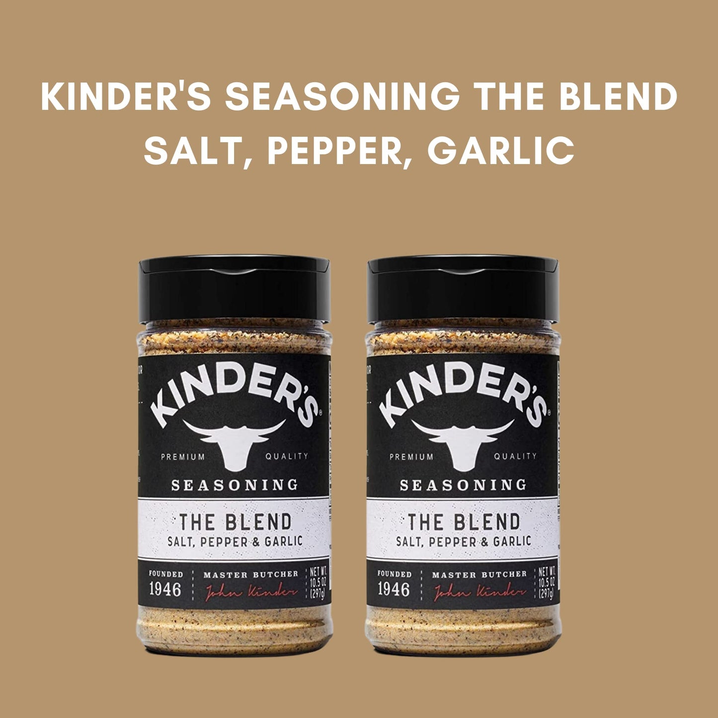 Kinders The Blend Seasonings Bundle - Two Xl 10.5-Ounce Bottles + 10 Recipe Ideas + Fridge Decal, Great For Grilling Meats & Mor