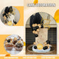 Memovan 26Pcs Man Cake Topper Black Boho Cake Topper Black Gold Balls Palm Leaves Black Gold Cake Decorations For Man Boy Bohemi