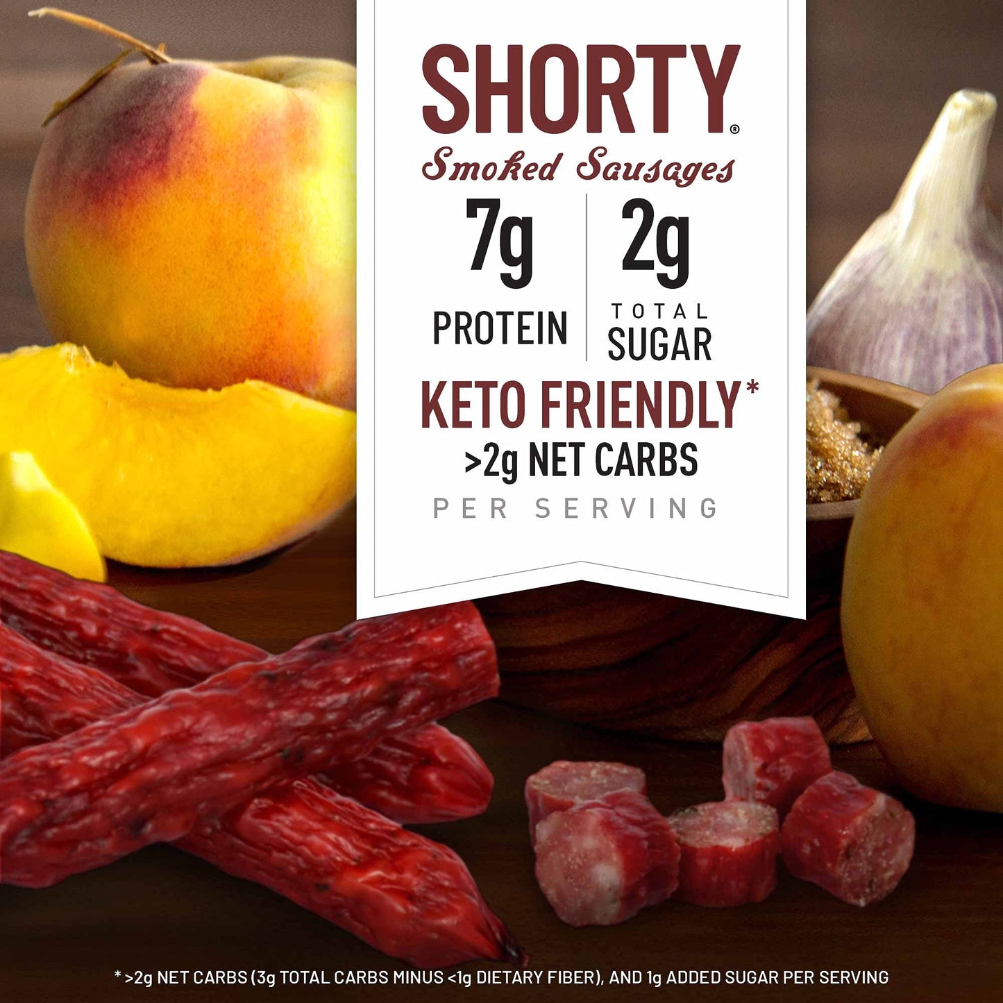 DUKES Hickory Peach BBQ Smoked Shorty Sausages, 5 oz, Pack of 8