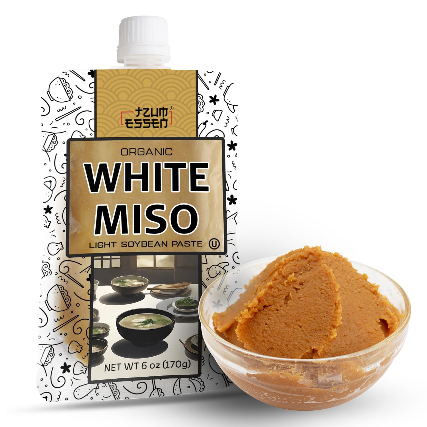 White Miso Paste (Shiro) Umami filled Soup base. Vegan, Kosher & Gluten Free 170g | With Resealable cap