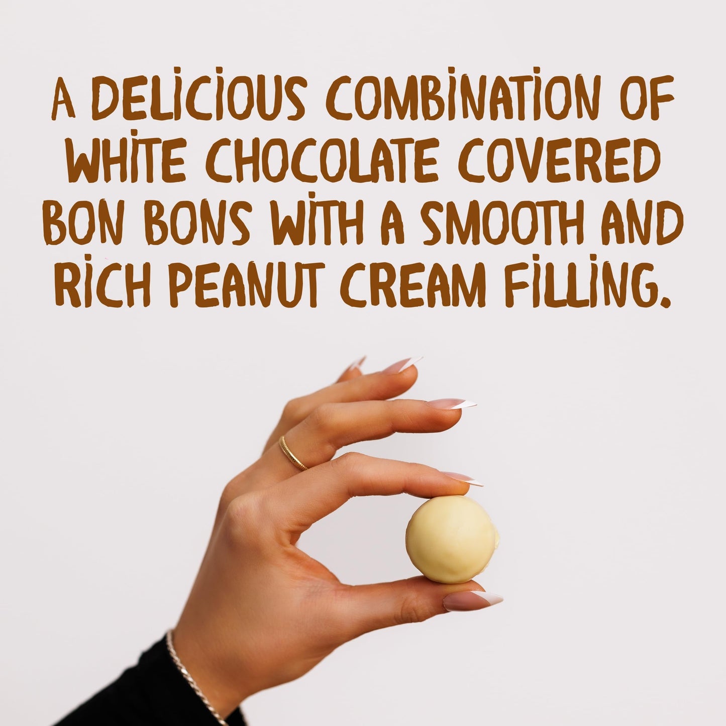 Bon O Bon White Chocolate Bon Bons, Decadent White Chocolate Truffles With A Creamy Peanut & Wafer Filling, 15G X 30 Bonbons
