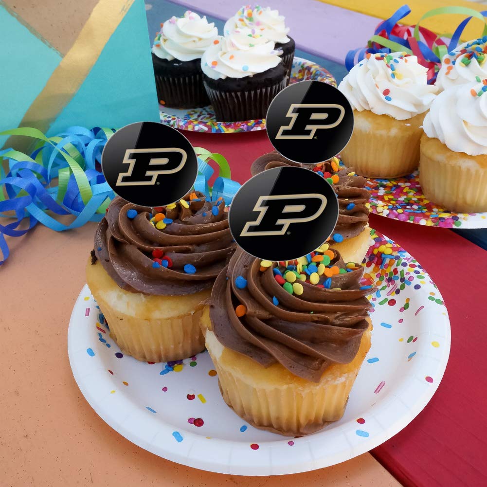 Graphics & More Purdue Boilermakers Logo Cupcake Picks Toppers Decoration Set Of 6