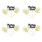 Gyufise Cupcake Toppers 24Pcs Black Glitter malt-inspired Mug Decorations for Baby Shower Birthday Party