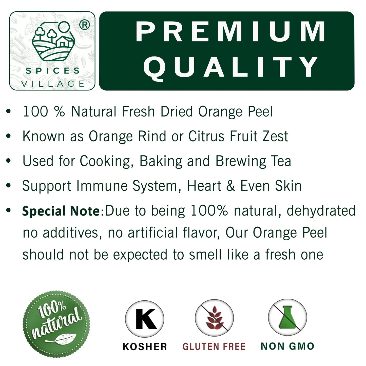 Spices Village Orange Peel Granules [4 Oz] - Dried Orange Peel Zest, Dry Citrus Fruit Rind For Baking Cooking And Tea, Dehydrate