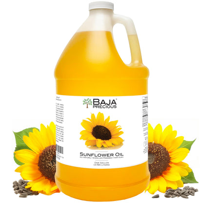 Baja Precious - High Oleic Sunflower Oil, 1 Gallon Jug - Expeller Pressed, Wonderful in the Kitchen, Amazing on Your Skin and a 