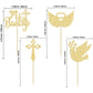 Gyufise Cupcake Toppers - 24Pcs Dove Cross Decorations for Baptism & Baby Shower - Gold Paper