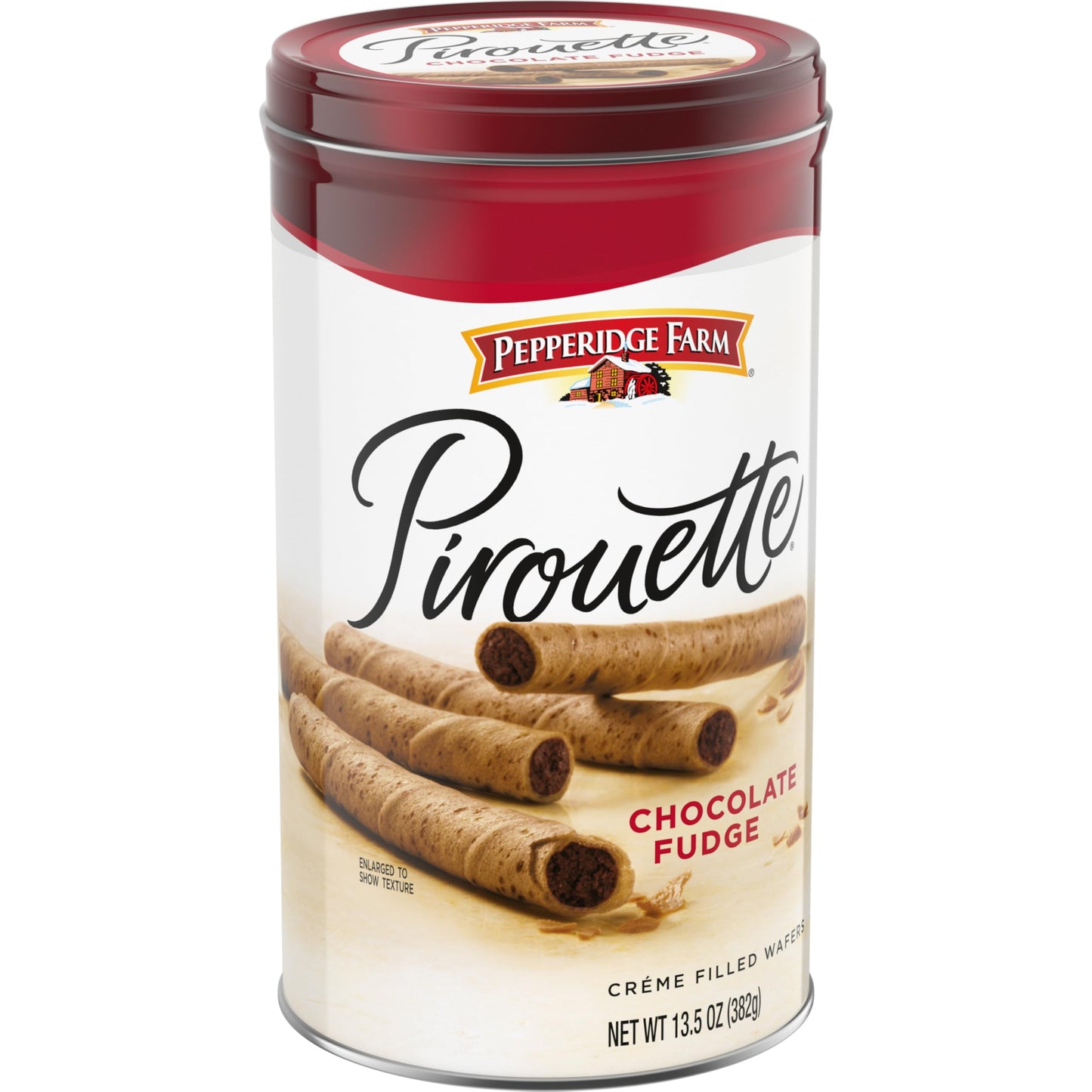 Pepperidge Farm Pirouette Cookies, Chocolate Fudge Cr  me Filled Wafers, 13.5 Oz Tin (Pack of 2)