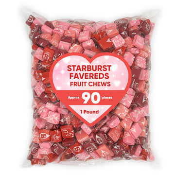 Strburst Favereds Fruit Chews 1 Pounds Of Approx 90 Individually Wrapped Chewy Candy Pieces - Bulk Candy Fruit Snacks Strawberry