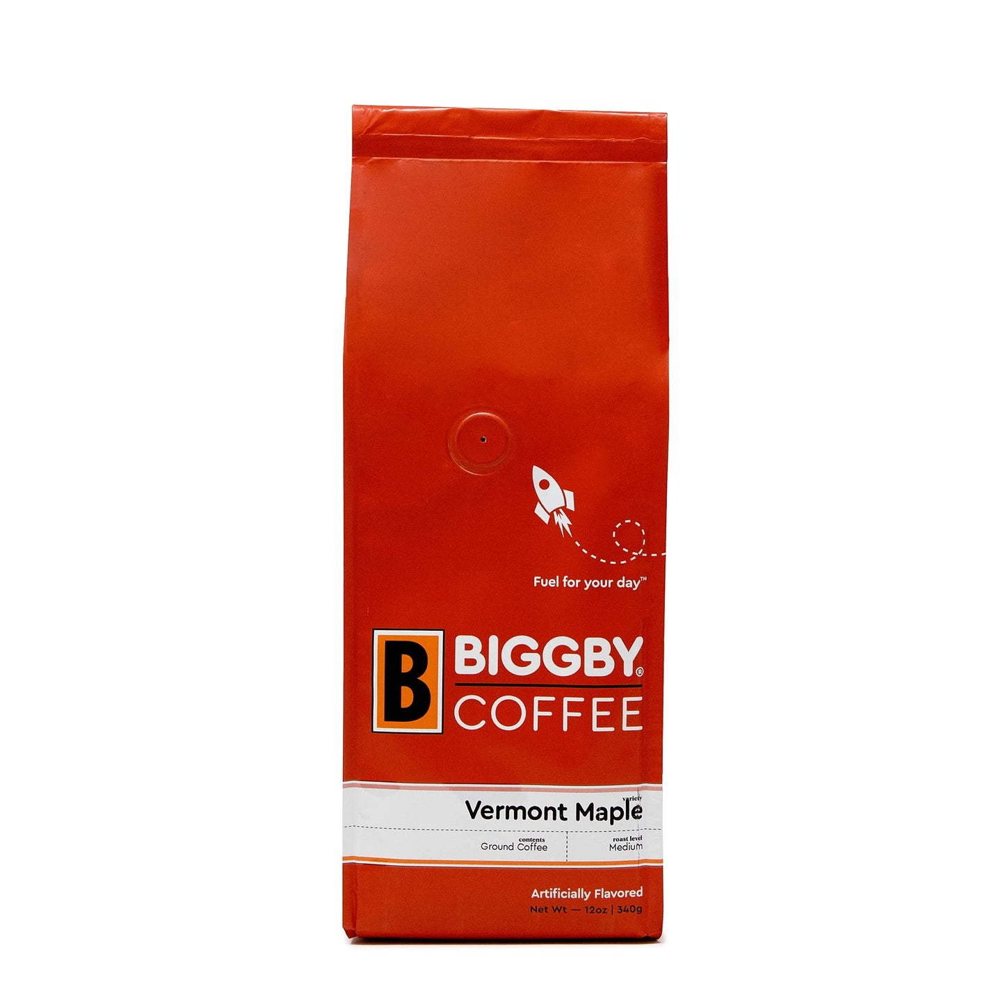 BIGGBY Vermont Maple Flavored Ground Coffee, Medium Roast, 12 oz Vacuum Sealed Bag