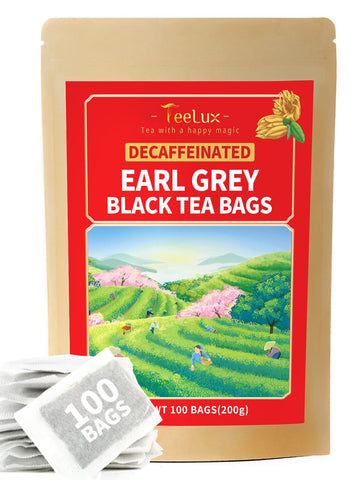 TeeLux Decaf Earl Grey Tea Bags, Smooth & Full-Bodied, 100 Count