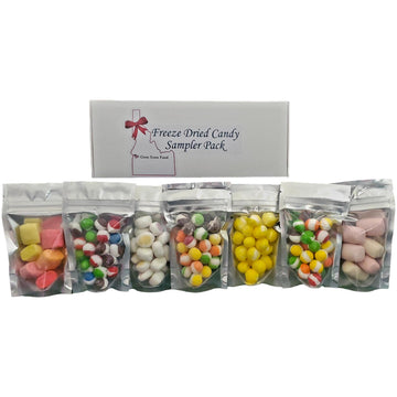 Freeze Dried Candy Variety Pack - 7 Bag Freeze Dried Candy Sampler - Gem State Food - Gift Box - Freeze Dried Skiddles, Lemonhea