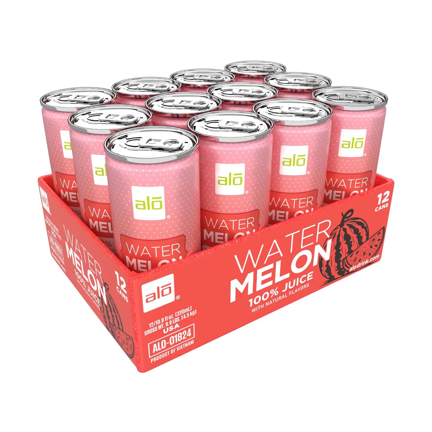 Alo Slim Can Juice | Watermelon Juice | Not From Concentrate | 10.8Oz Cans (Pack Of 12)