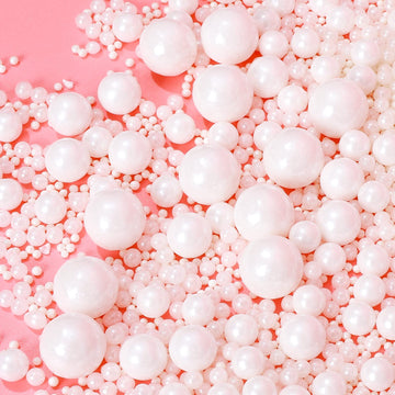 Edible White Pearl Sugar Sprinkles Candy 120G/ 4.2Oz Baking Cake Sprinkles Cupcake Toppers Ice Cream Toppings Cookie Decorations