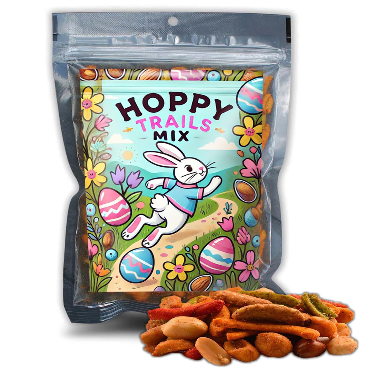 Gears Out Uncle Franks Hoppy Trails Mix - Easter Trail Mix with Peanuts, Pepitas, Churritos & Cashews, 9 Ounce Pack